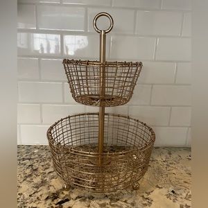Crate & Barrel 2 Tier fruit basket